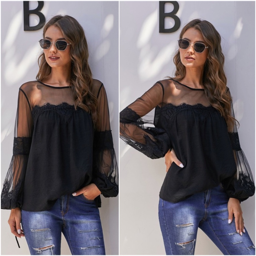Valerie Sheer Neckline Blouse
